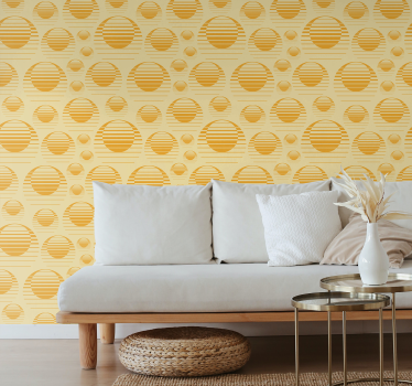 Carta da parati vintage texture motivo giallo sole - TenStickers