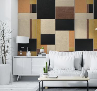 Carta da parati quadrati blocchi strutturati geometrici - TenStickers