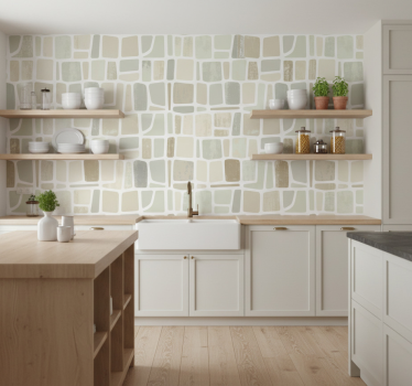 Carta da parati rustica forme geometriche chiare - TenStickers
