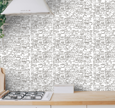 Carta da parati rustica iconografia della cucina - TenStickers