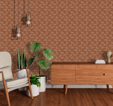 Carta da parati terracotta foglie di ginkgo - TenStickers