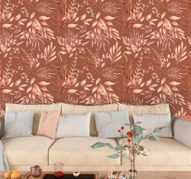 Carta da parati terracotta piante tropicali - TenStickers