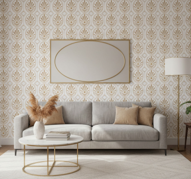 Carta da parati texture arte moderna bianca e dorata - TenStickers