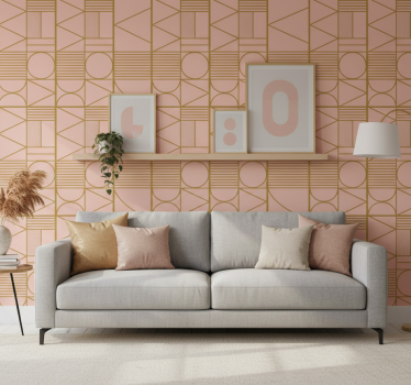 Carta da parati texture blocco oro e rosa - TenStickers