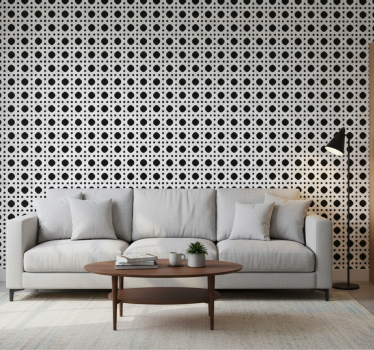 Carta da parati texture canneté bianco e nero - TenStickers