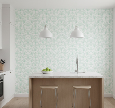 Carta da parati texture design foglie verdi geometriche - TenStickers