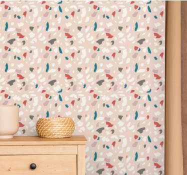Carta da parati moderna texture terrazzo beige astratto - TenStickers