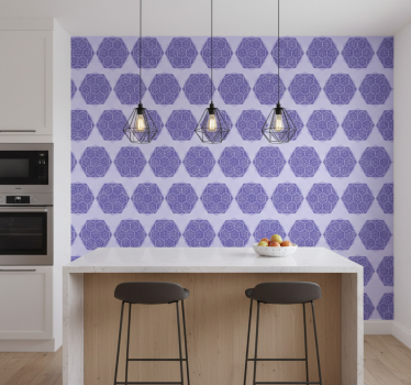 Carta da parati texture esagoni viola intricati - TenStickers
