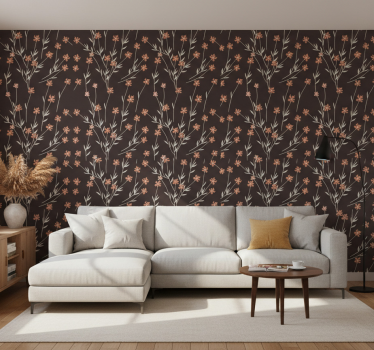 Carta da parati texture fiori marroni kallax - TenStickers