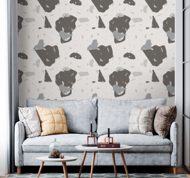 Carta da parati texture forme astratte grigie - TenStickers