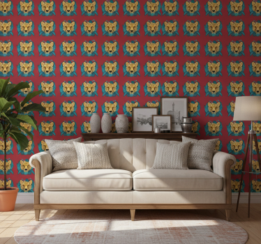 Carta da parati texture grafica leopardata orientale - TenStickers
