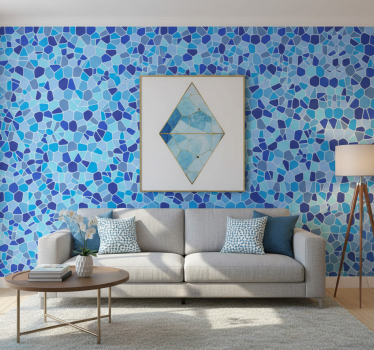 Carta da parati texture effetto mosaico blu - TenStickers