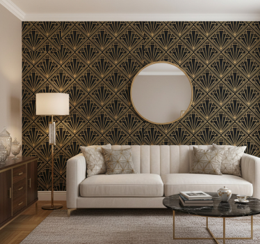Carta da parati texture motivo deco oro e nero - TenStickers