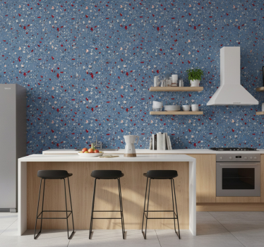 Carta da parati texture terrazzo geometrico blu - TenStickers