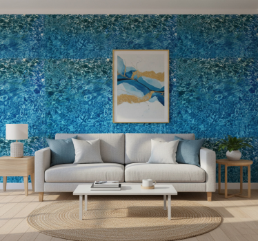 Carta da parati moderna texture acqua blu realistica - TenStickers