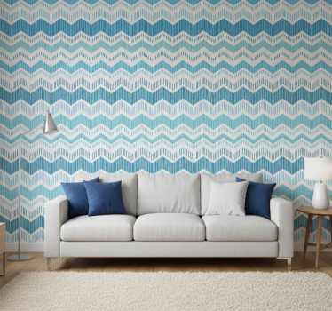 Carta da parati texture zig zag blu - TenStickers