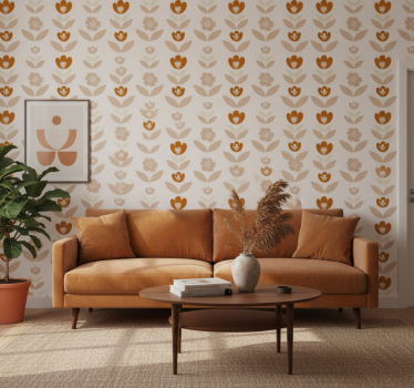 Carta da parati vintage fiori anni '70 - TenStickers