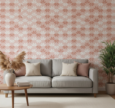 Carta da parati vintage sottobicchiere rosa floreale - TenStickers