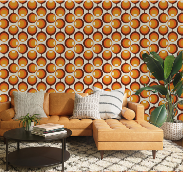 Carta da parati vintage texture design semioblungo anni 70 - TenStickers