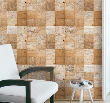 Carta da parati vintage texture modelli manoscritti - TenStickers