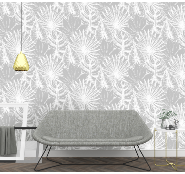 carta parati alberi Luce grigia della palma tropicale - TenStickers