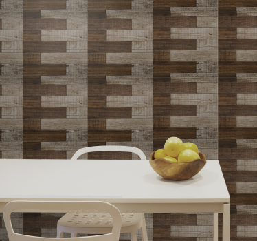 Carta da parati effetto legno parquet a spina di pesce - TenStickers