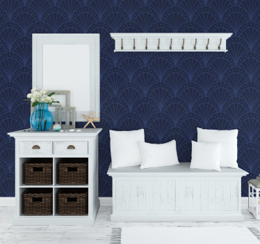Carta da parati ingresso art déco blu navy - TenStickers