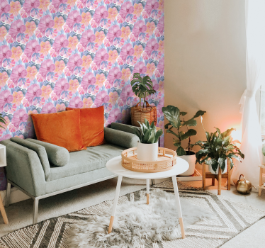 Carta per parati con fiori colorati - TenStickers