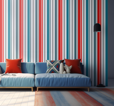 Carta da parati verticale blu e rosso - TenStickers