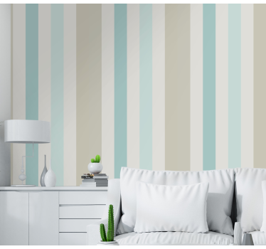 Carta da parati verticale colore beige e blu pastello - TenStickers